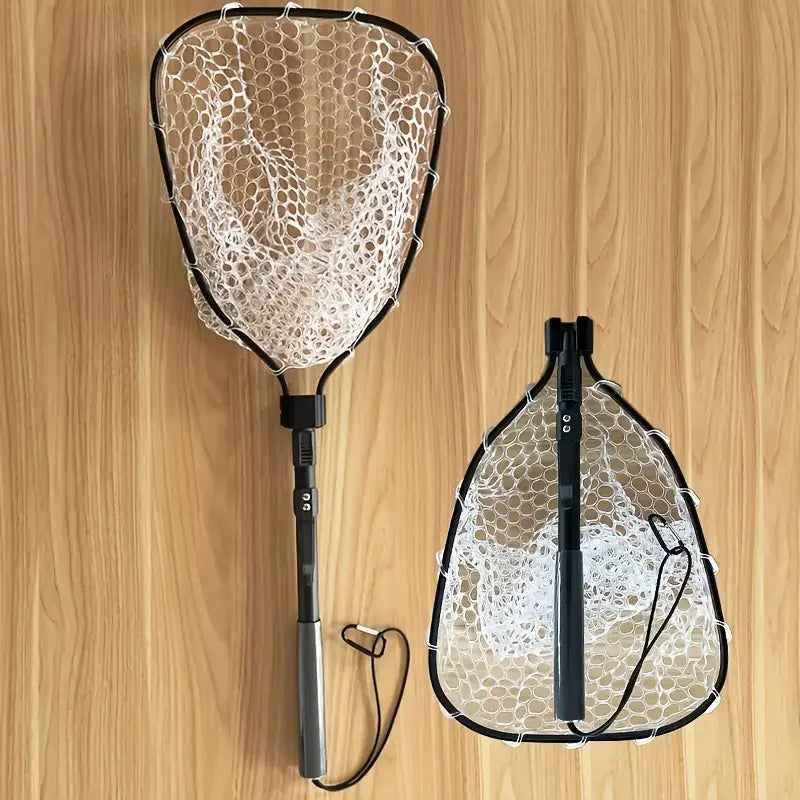1pcs Portable 29.33in Length Folding Fishing Brail Net Lightweight Aluminum Alloy Frame Fishing Landing Scoop Net for Freshwater