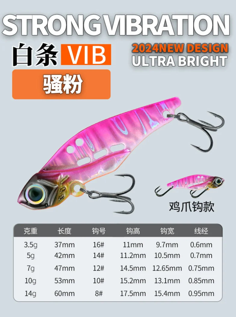 NUNATAK Metal VIB Bait 5g/7g/10g/14g High Frequency Tremor VIB Bass Lure Hard Minnow TROUT Baits Sinking Bait Glowing Sea Lure