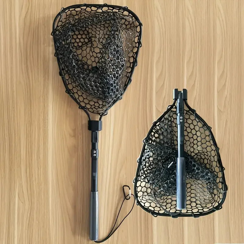 1pcs Portable 29.33in Length Folding Fishing Brail Net Lightweight Aluminum Alloy Frame Fishing Landing Scoop Net for Freshwater