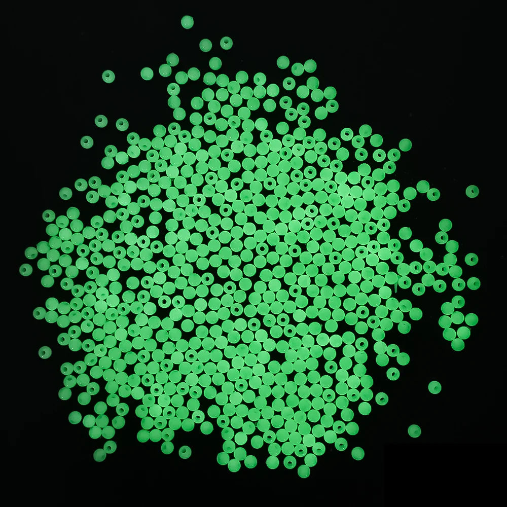 100pcs Fishing Glow Beads Luminous Polystyrene for Trout Salmon Carp Fishing Tackle Lure Making Glow in The Dark 5 Sizes Tool