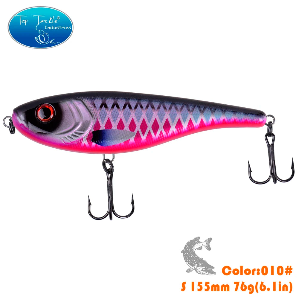 CF LURE 155mm 75g Balance Slow Sinking Jerk bait Fishing Lure Hard Baits Pike Fishing