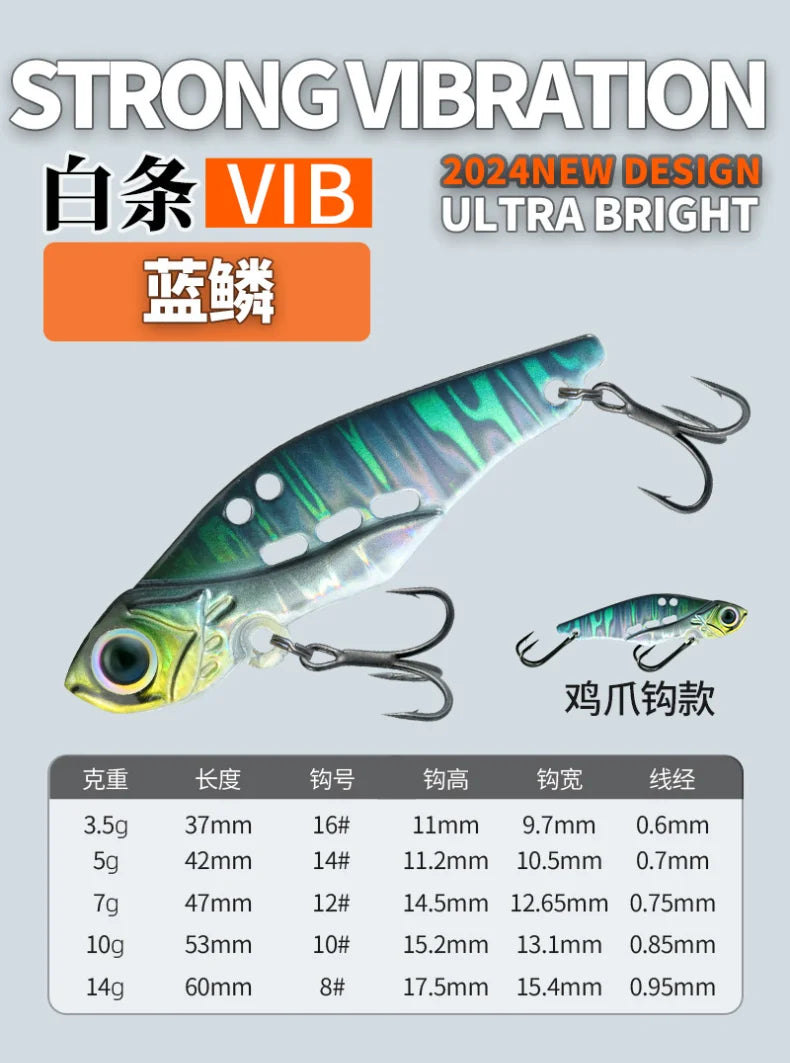 NUNATAK Metal VIB Bait 5g/7g/10g/14g High Frequency Tremor VIB Bass Lure Hard Minnow TROUT Baits Sinking Bait Glowing Sea Lure