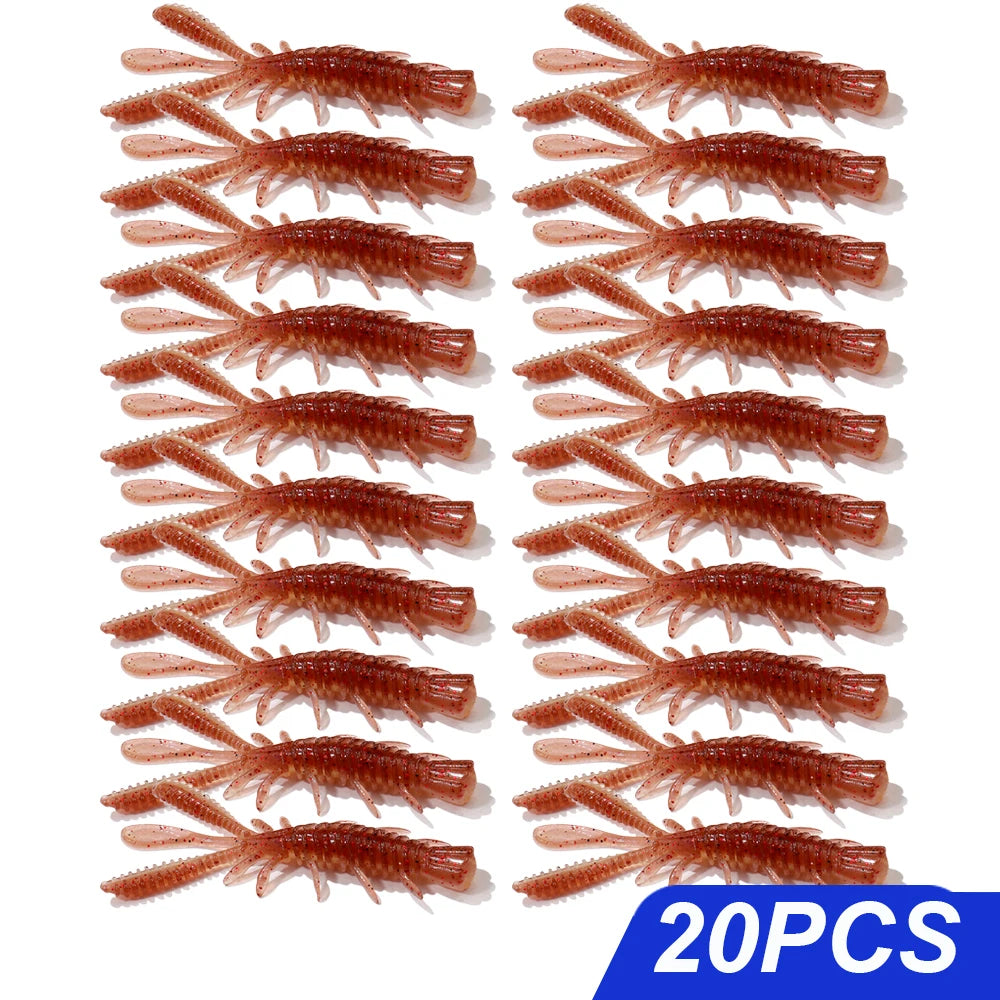 Floating Soft Lures Kit 5cm 6cm 7cm Shrimp Jig Rig Pesca Gear Tackle Silicone Swimbait Carp Attract Fishing Set 10-20pcs Bait