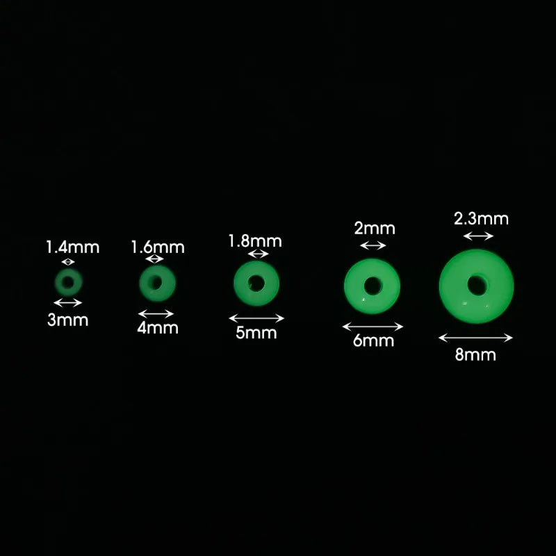 100pcs Fishing Glow Beads Luminous Polystyrene for Trout Salmon Carp Fishing Tackle Lure Making Glow in The Dark 5 Sizes Tool