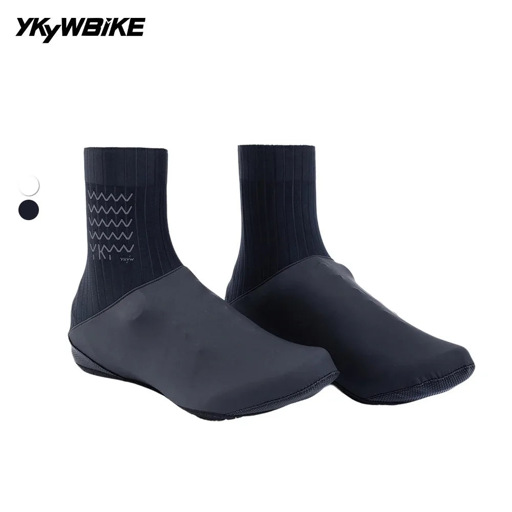 YKYWBIKE 2026 Cycling Shoes Cover Aerodynamic Waterproof Overshoes Black Bicycle Accessorie White Road Bike Short Overshoes