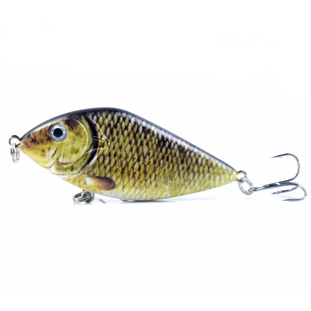 7CM 14.5G Fishing Lure Slow Sinking Slide Glide Jerkbait Wobblers Rattle Hard Artificial Baits Pike Musky Bass Tackle