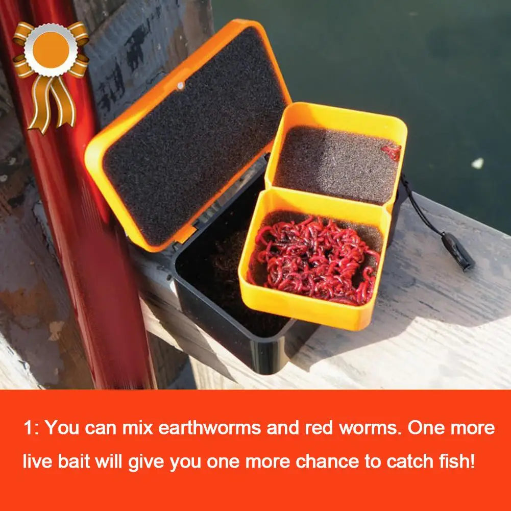 Fishing Tackle Box Breathable Earthworm Storage Case Bait Container Box Double-Layer Carp Fishing Tackle Box Fishing Accessories