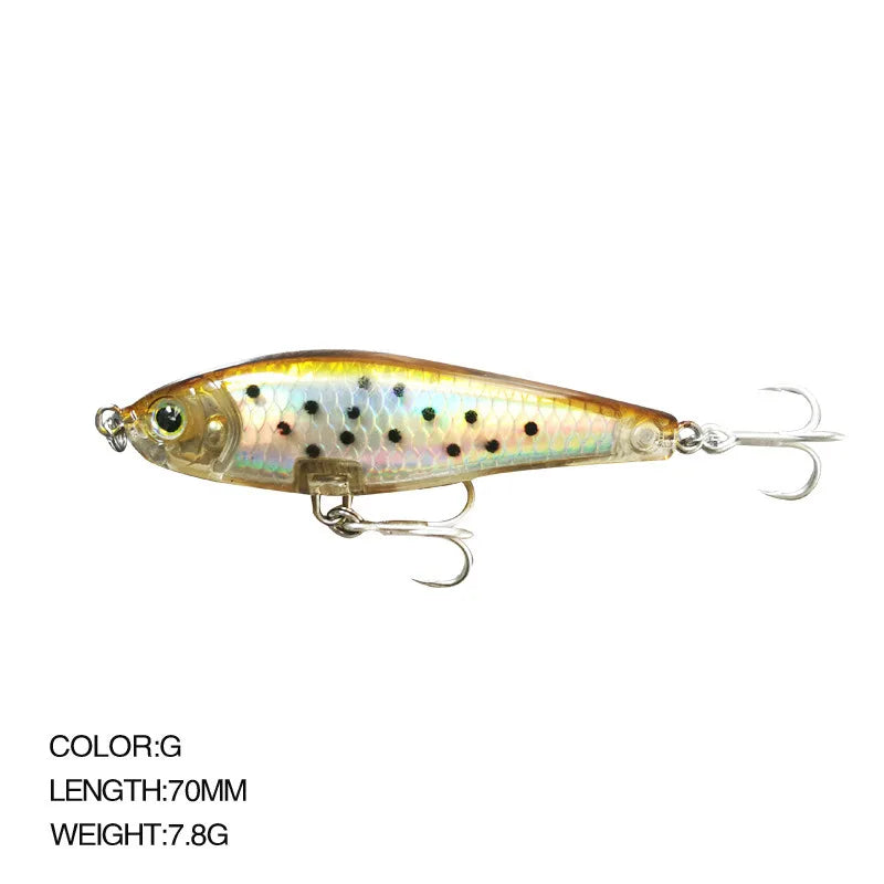 70mm 7.8g 3D Inshore Twitch Bait Lures Saltwater Trout Fishing Freshwater Long-range Bait Pencil Floating Minnow Wobblers