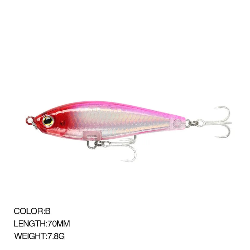 70mm 7.8g 3D Inshore Twitch Bait Lures Saltwater Trout Fishing Freshwater Long-range Bait Pencil Floating Minnow Wobblers