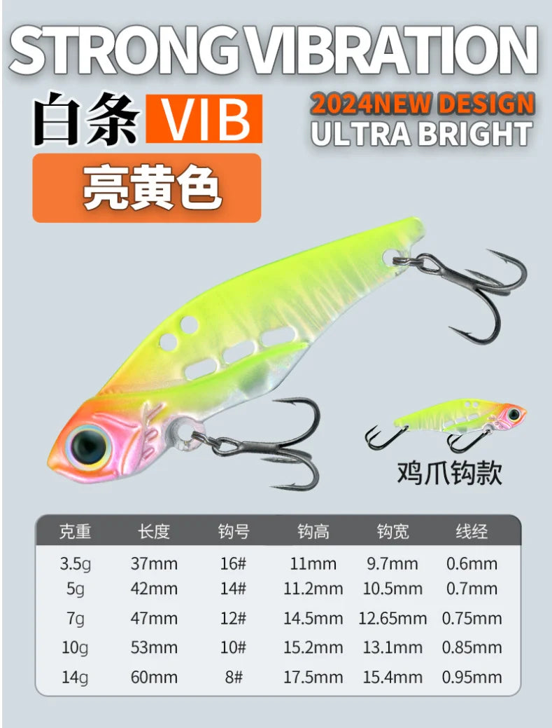 NUNATAK Metal VIB Bait 5g/7g/10g/14g High Frequency Tremor VIB Bass Lure Hard Minnow TROUT Baits Sinking Bait Glowing Sea Lure