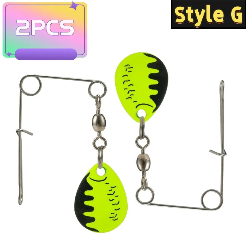 2Pcs Hard Spoon Bass Lures Spinner Bait With L-pin Fishing Gear Bait Artificial Bait Strong Pulling Force Bait Fishing Equipment