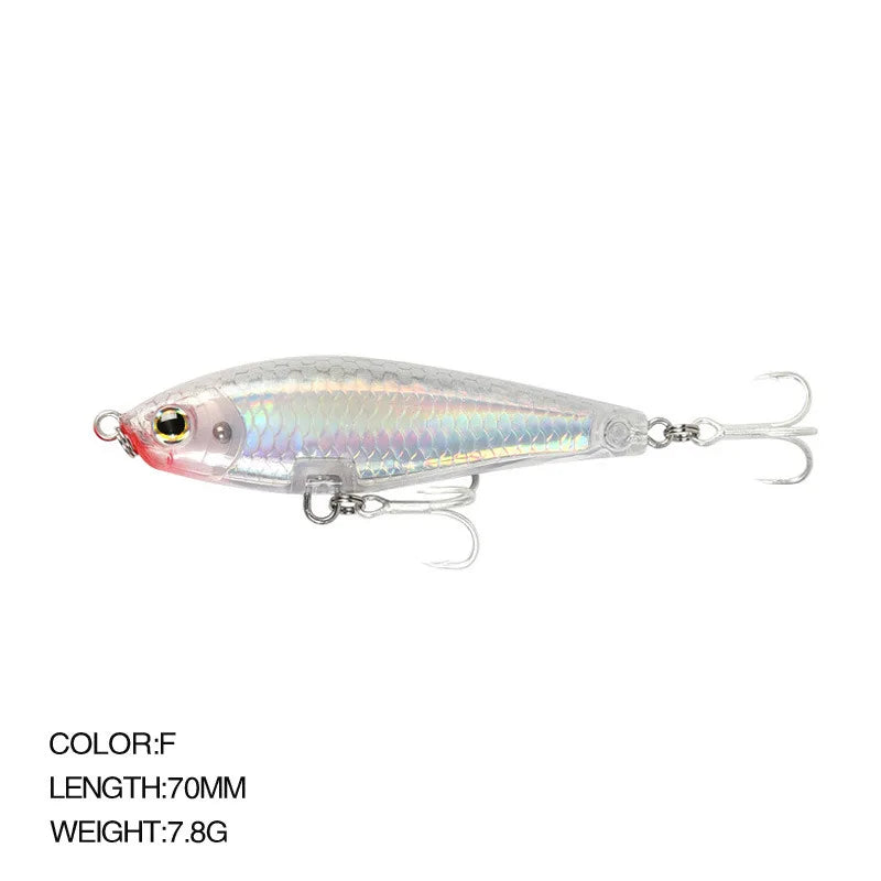 70mm 7.8g 3D Inshore Twitch Bait Lures Saltwater Trout Fishing Freshwater Long-range Bait Pencil Floating Minnow Wobblers