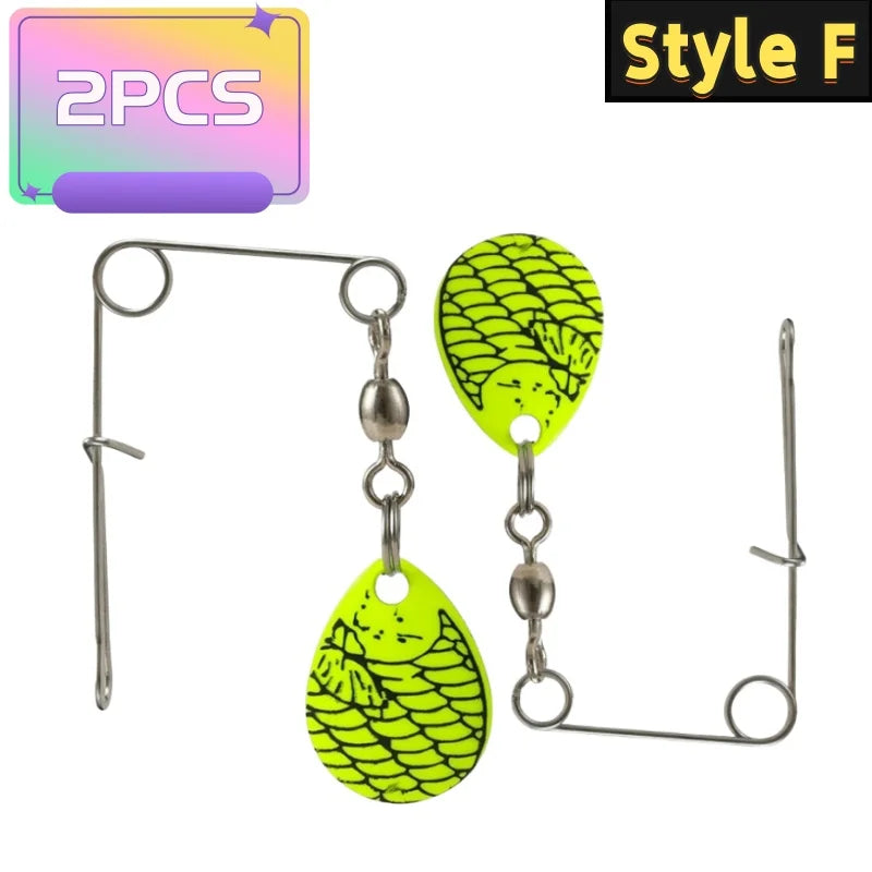 2Pcs Hard Spoon Bass Lures Spinner Bait With L-pin Fishing Gear Bait Artificial Bait Strong Pulling Force Bait Fishing Equipment