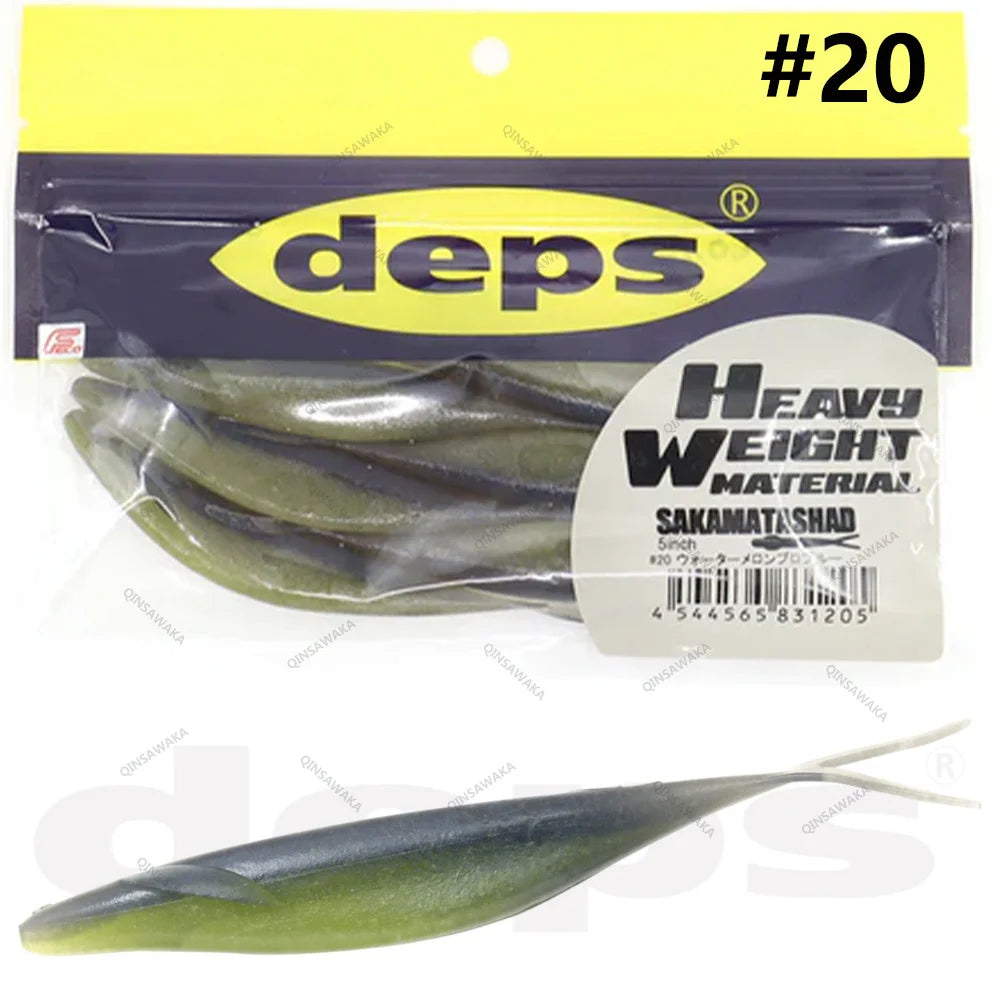 Japan deps SAKAMATA SHAD Heavy Weight soft Baits  5inch 6pcs / 6in 6pcs / 7in 5pcs / 8in SALT&GLASS SAND 70% 4pcs Bass Lure