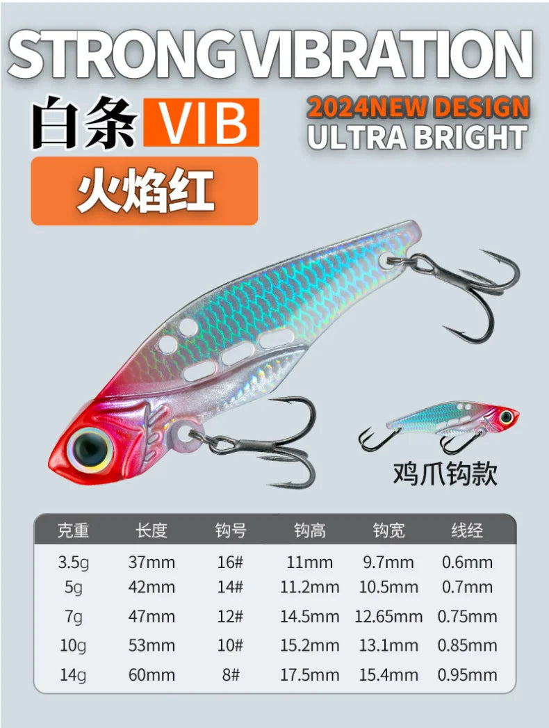 NUNATAK Metal VIB Bait 5g/7g/10g/14g High Frequency Tremor VIB Bass Lure Hard Minnow TROUT Baits Sinking Bait Glowing Sea Lure