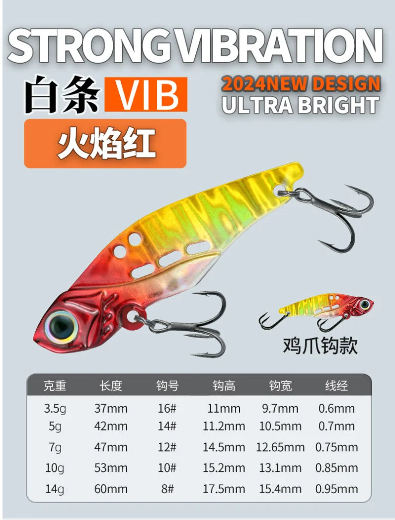 NUNATAK Metal VIB Bait 5g/7g/10g/14g High Frequency Tremor VIB Bass Lure Hard Minnow TROUT Baits Sinking Bait Glowing Sea Lure