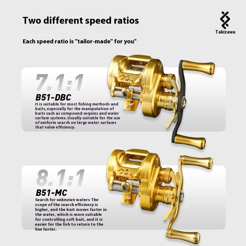Lz Dc B51-Mc/Dbc-01/02 Fishing Reels Cnc All-Metal Magnetic Brake Universal Luya Fishing Reels