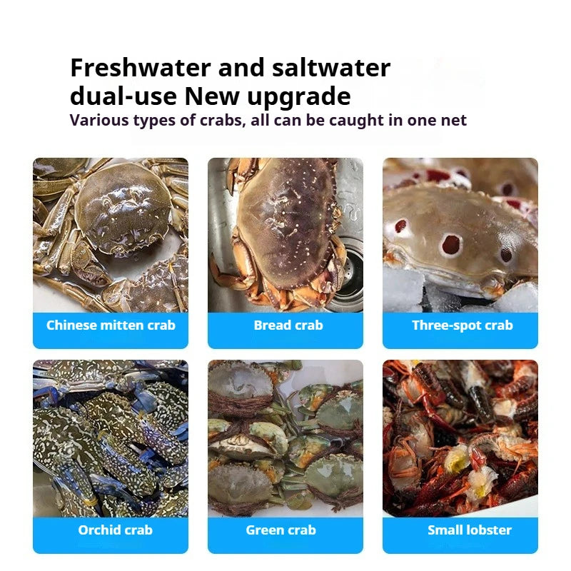 Crab Trap Cage for Fishing Crabs, Portable Crab Pot for Sea Crabs, Hairy Crabs, River Shrimp & Crayfish