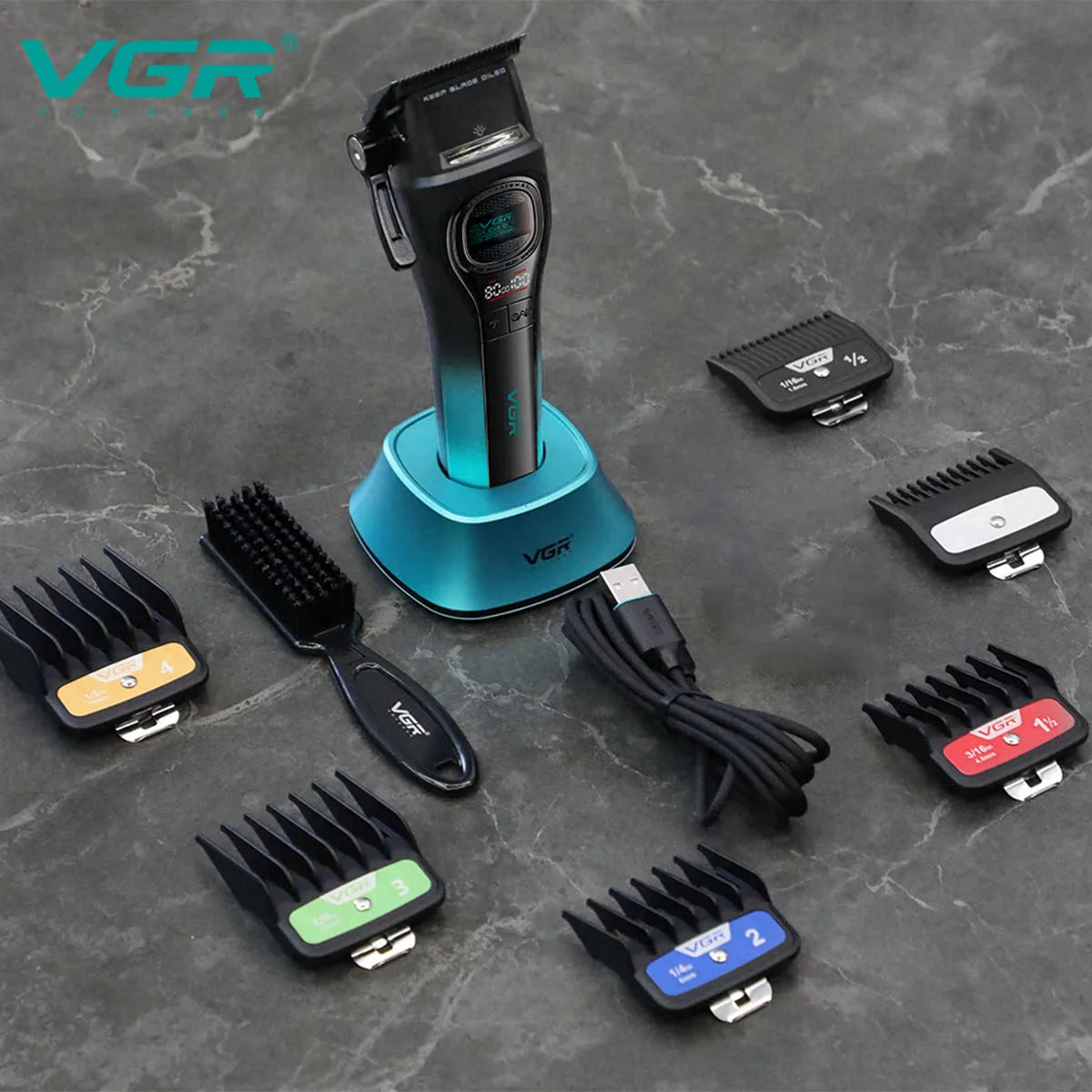 VGR Brushless Motor Clippers Adjustable Hair Cut Machine External Rotor Electric Clippers Barber Cordless Trimmer for Men V-888