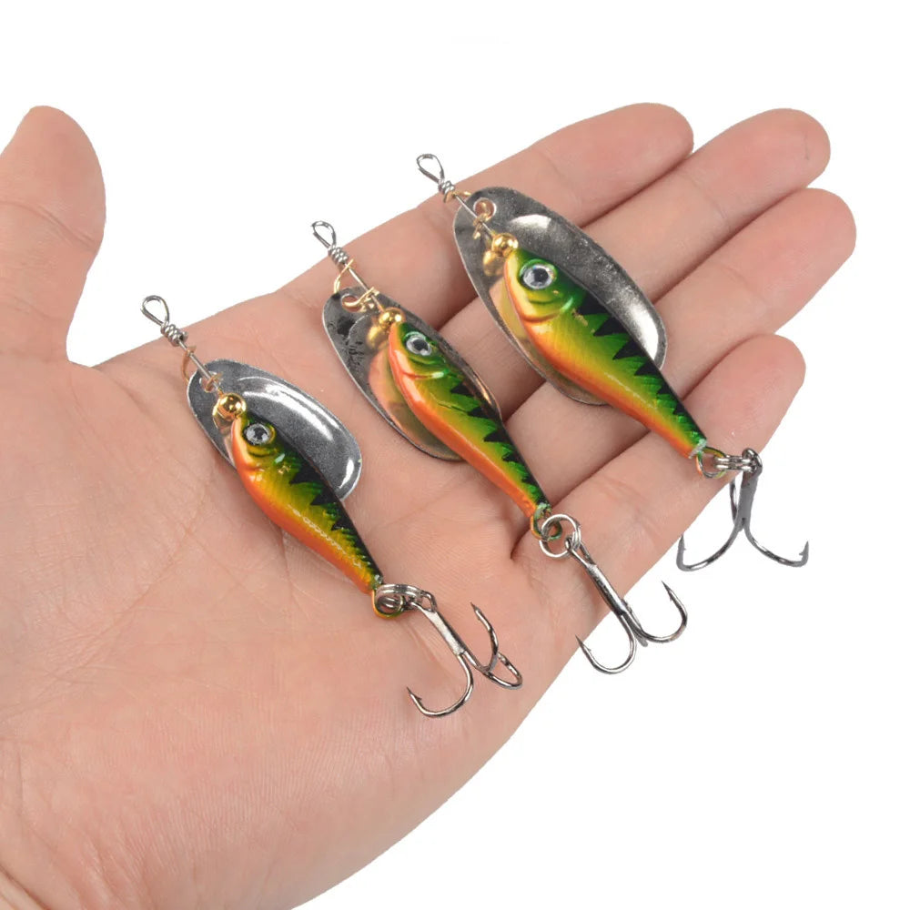 1Pcs Rotating Metal VIB vibration Bait Spinner Spoon Fishing Lures 12g 15g 22g Jigs Trout Winter Fishing Hard Baits Tackle Pesca