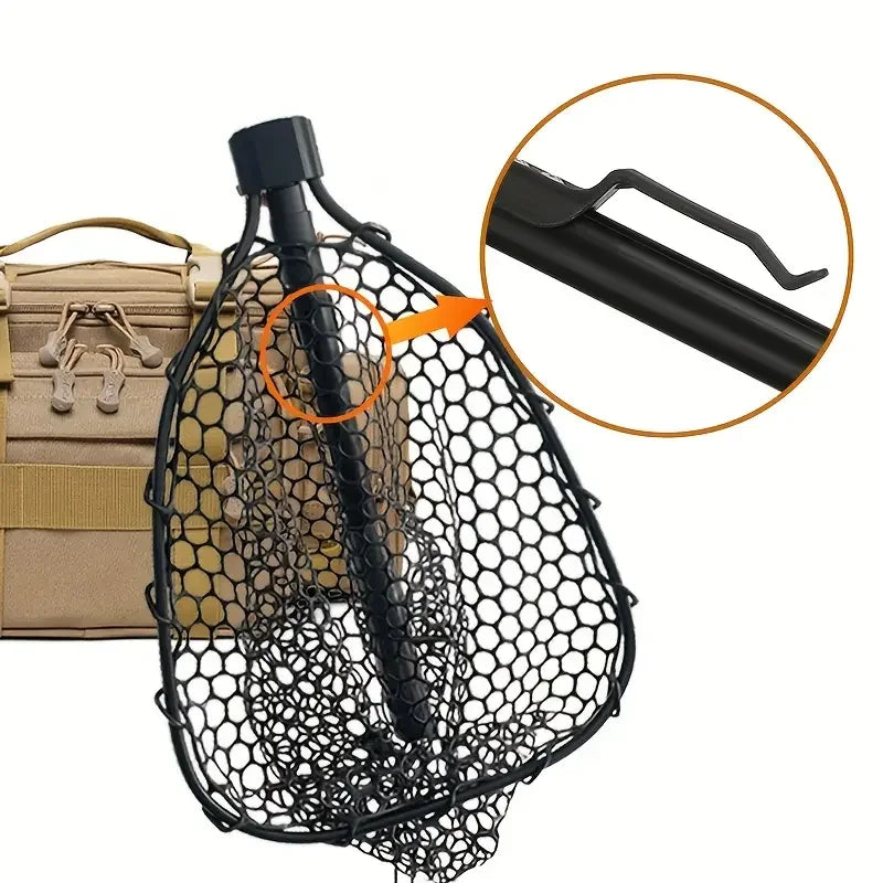 1pcs Portable 29.33in Length Folding Fishing Brail Net Lightweight Aluminum Alloy Frame Fishing Landing Scoop Net for Freshwater