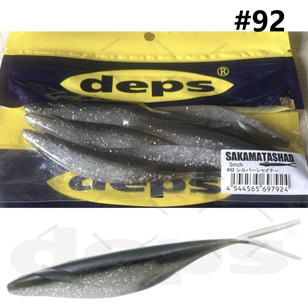 Japan deps SAKAMATA SHAD Heavy Weight soft Baits  5inch 6pcs / 6in 6pcs / 7in 5pcs / 8in SALT&GLASS SAND 70% 4pcs Bass Lure