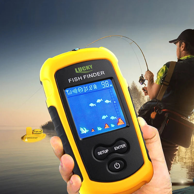 LUCKY FFCW1108-1 Wireless Sonar Fishing Alert Fish Finder Underwater Echo Sounder Fishing Detector Portable Fish Finder
