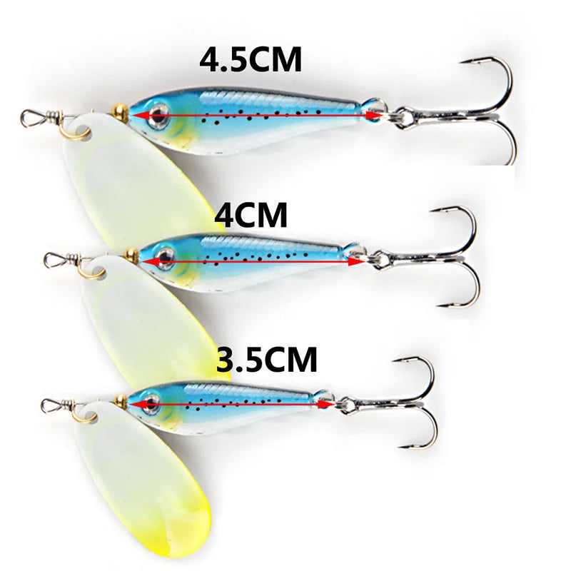 1Pcs Rotating Metal VIB vibration Bait Spinner Spoon Fishing Lures 12g 15g 22g Jigs Trout Winter Fishing Hard Baits Tackle Pesca