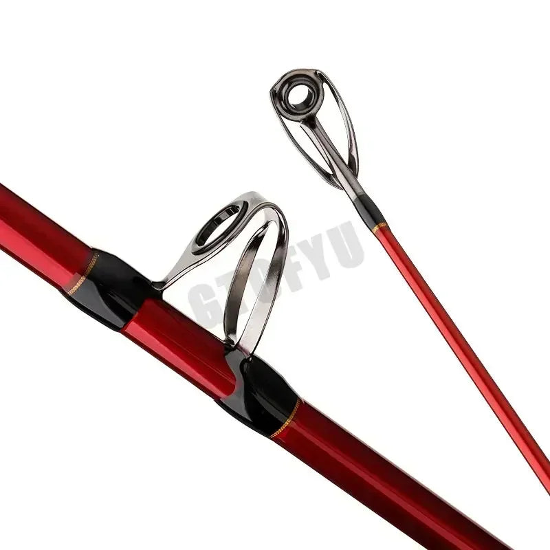 Telescopic Portable Fishing Rod Spinning Ultralight Hard Carbon Fishing Rod 1.8 M 2.1 M 2.4 M Red Three-section New Fishing Pole
