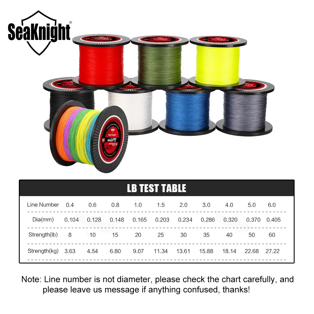 Seaknight Strong Braided X4 Line Sea Fishing Line 1000M Japan Braided PE Line Carp Ice Line Professional BIG SEA Fish Line