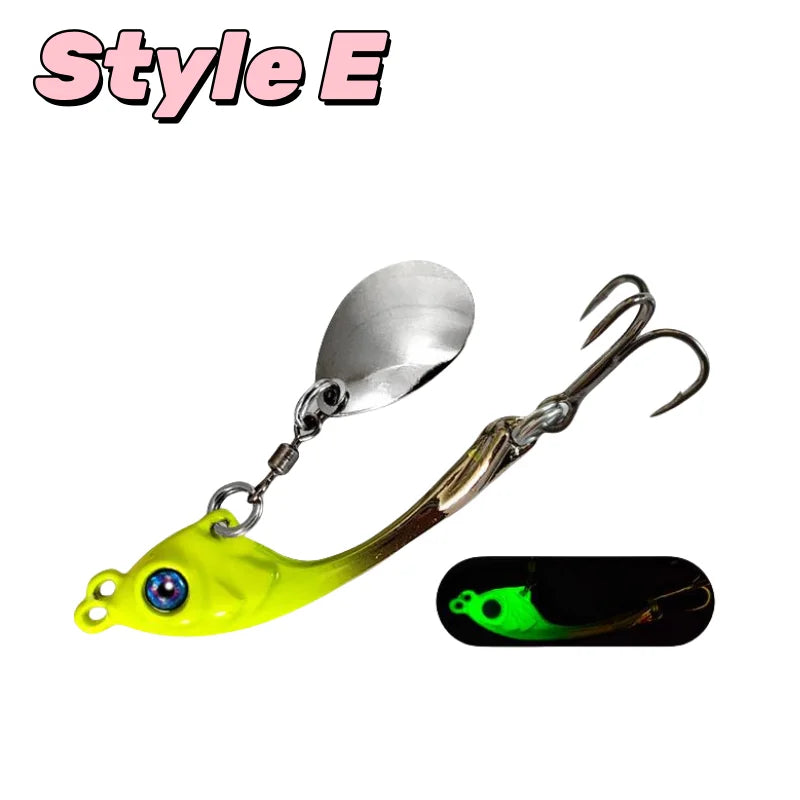 Spinner Bait 5/7/10g VIB Metal Vibration Fishing Lure Hard Bait Rotating Spoon Swinging Device With Sequin Sea Bass Fishing Rig