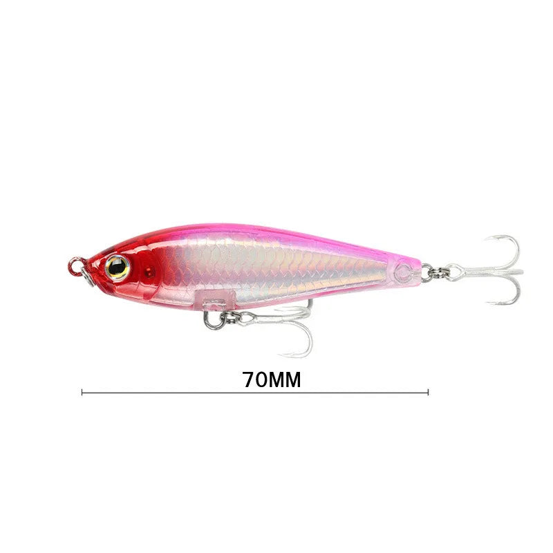 70mm 7.8g 3D Inshore Twitch Bait Lures Saltwater Trout Fishing Freshwater Long-range Bait Pencil Floating Minnow Wobblers