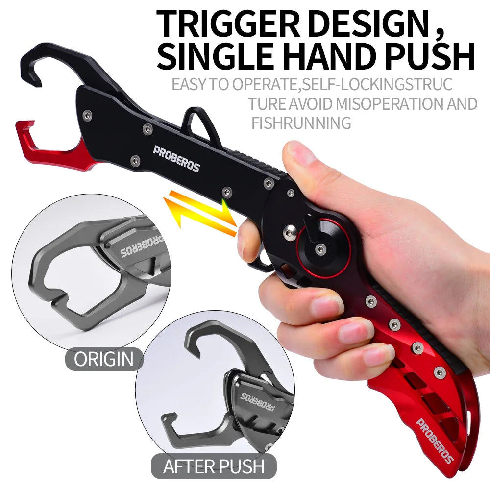 Folding Fishing Gripper Grip Fish Weight 40kg Aviation Aluminum Fish Controller Fishing Plier Fish Lip Grabber Fishing Tool