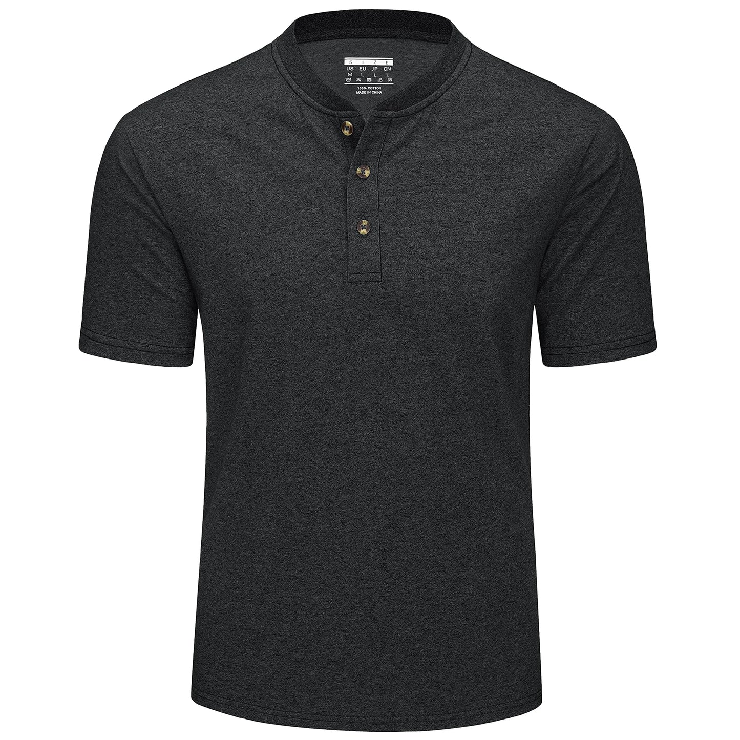 MAGCOMSEN Men's Henley T-shirt Cotton Blend Summer Short Sleeve Fashion 3 Buttons Front Placket Tee Shirt