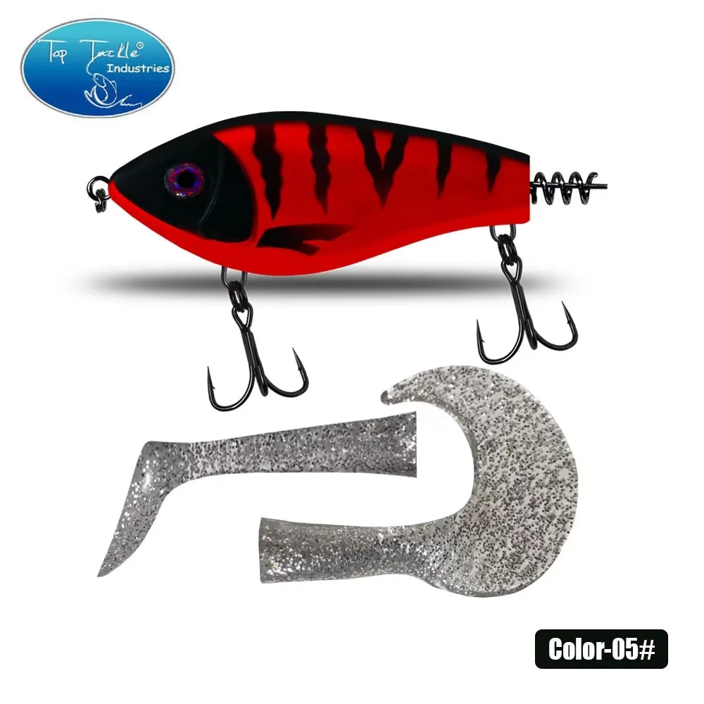 toptackle pike fishinglure hardbait 100mm75g  Jerk Baits Slow Sinking Fishing Lure pike Pesca Bass Musky jerk baits Qulity Hooks