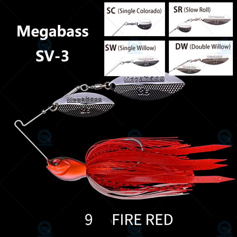 JAPAN Megabass SV-3 1/2 1/4 3/8 Oz. Double / Single Willow Spinnerbait DW SR SC SW FISHING Lure Sea Top Water Freshwater fishing