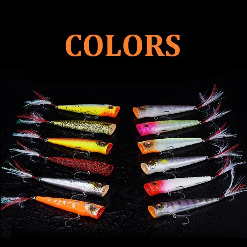 FISHANT Popper Noise Long Shot 3D Fisheye Water Surface Floating Fishing Lure 6g-19g Artificial Wobbler Fake Bait Lures For Fish