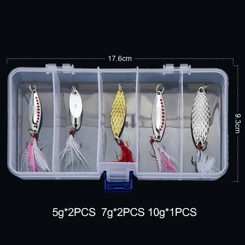 Metal Spinner Spoon trout Fishing Lure Vib Leech Lures 5g 7g 10g 15g 20g Artificial Bait Fishing Tackle for Bass Pike Perch