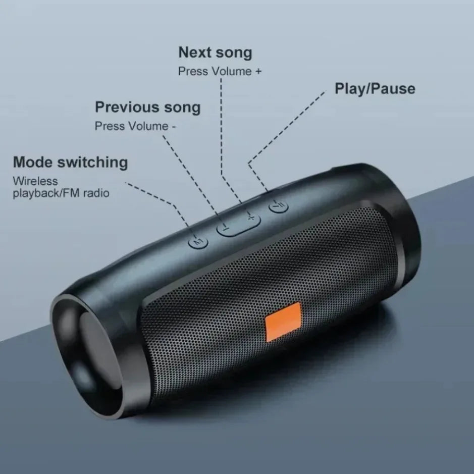 XIKCU Portable Dual Bluetooth Speaker Stereo Outdoor Tfusb Playback Fm Voice Broadcasting Portable Subwoofer 50 Wireless Speaker