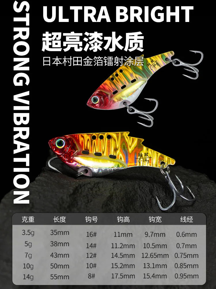 NUNATAK Metal VIB Bait 5g/7g/10g/14g High Frequency Tremor VIB Bass Lure Hard Minnow TROUT Baits Sinking Bait Glowing Sea Lure