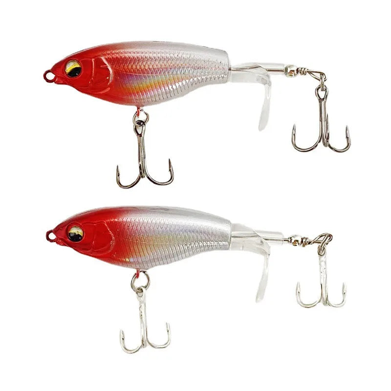 Propeller Fishing Lure 6.5cm/6g 8cm/10g Bionic Hard Bait Fishing Tackle Rotating Tail Fishing Bait Outdoor Fishing Spin Bait
