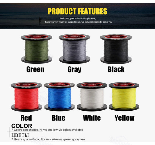Seaknight Strong Braided X4 Line Sea Fishing Line 1000M Japan Braided PE Line Carp Ice Line Professional BIG SEA Fish Line