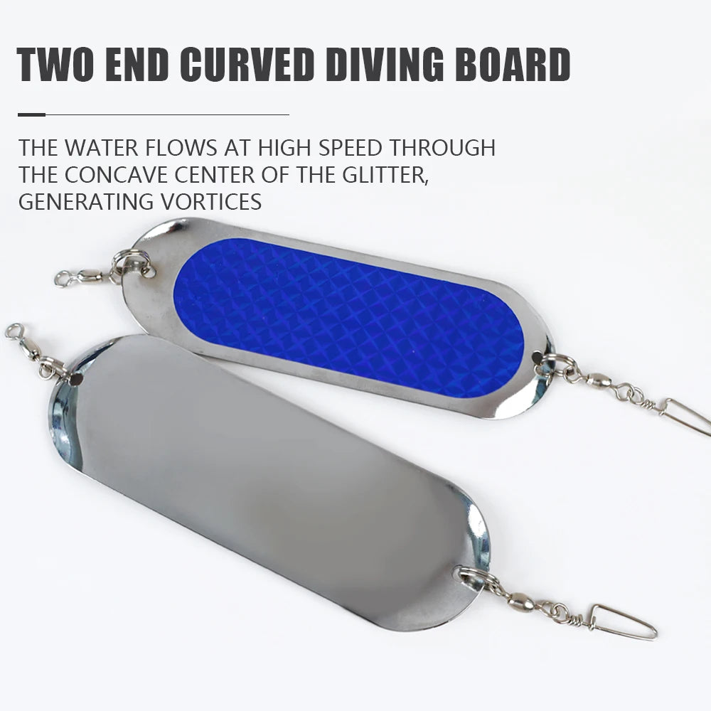LUSHAZER Fishing Trolling Flasher Durable Fishing Lure 185mm27g for Freshwater Seawater Rust-Resistant Diving Flash Board Bait