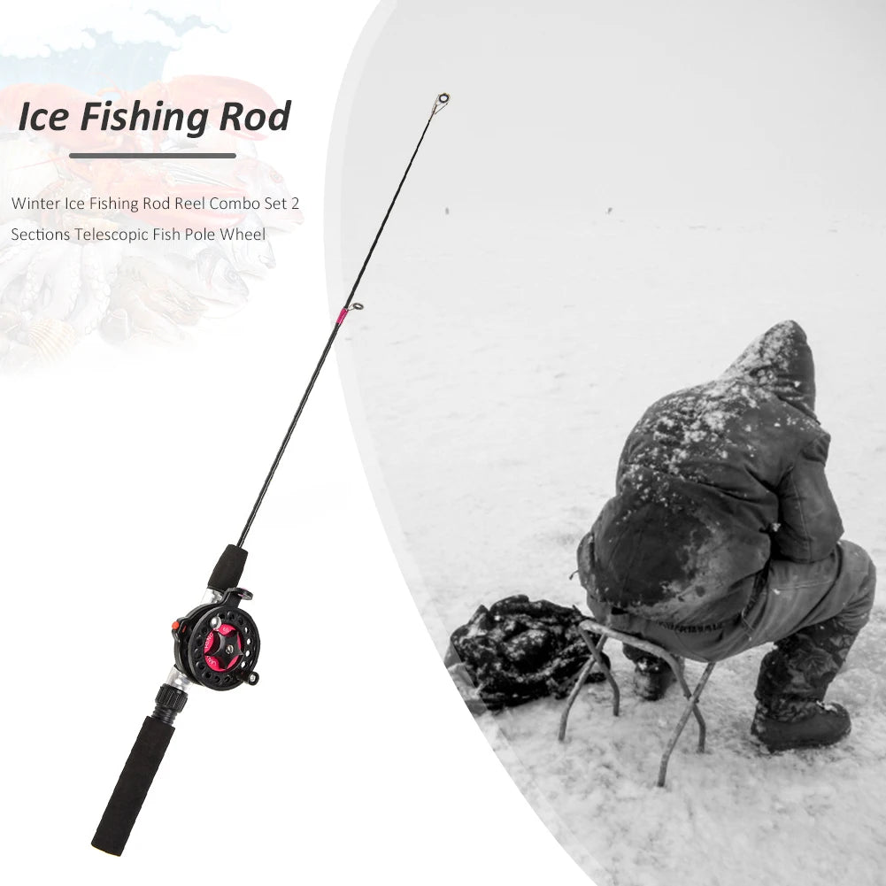Telescopic Ice Fishing Rod Ultra-Light Fishing Pole Portable Fishing Rod for River Lake Reservoir Ice Fishing and So On