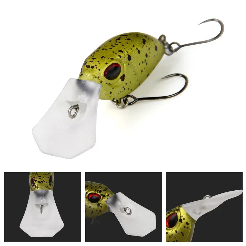 Mini Crank 30mm2.8g Slow Sinking Crankbait Artificial Bait Wobblers Hard Baits for Trout Pike Perch Fishing Lures