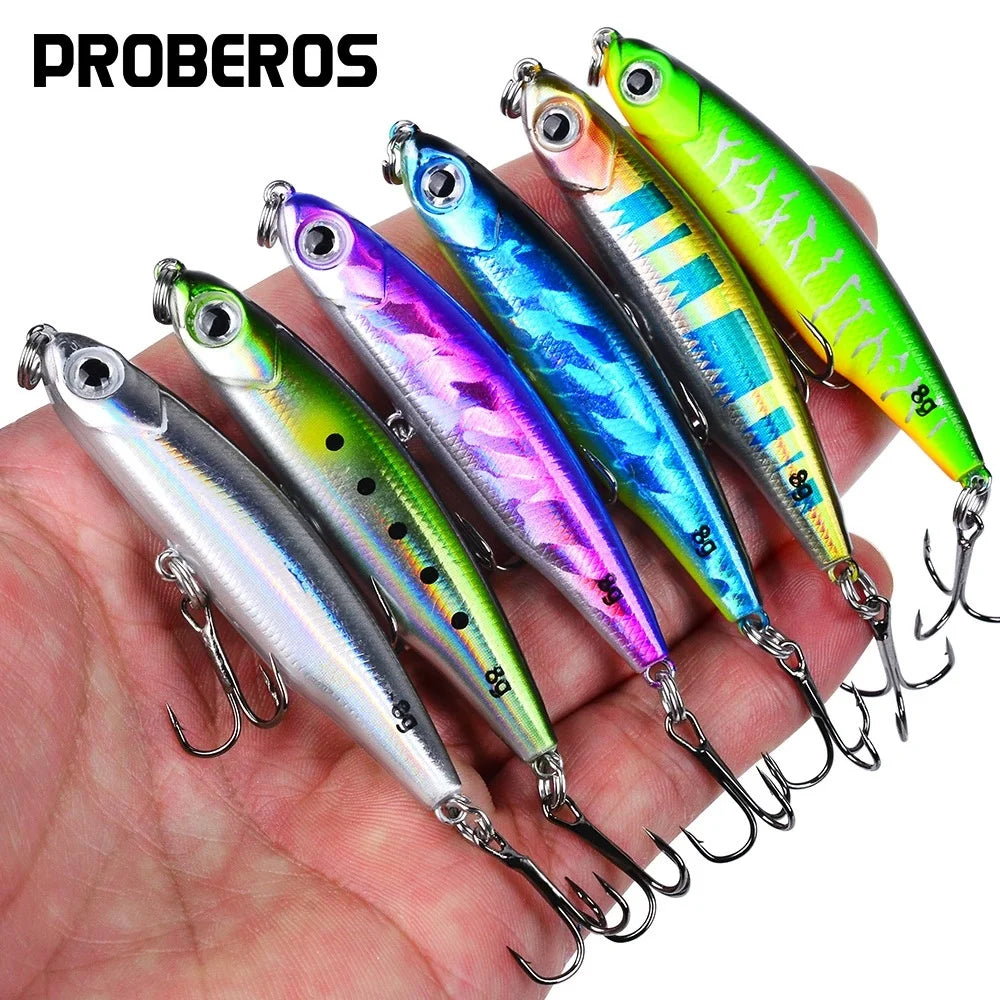 1PC Slow Sinking Pencil Fishing Lure 3.5g 5g 8g bait Noisy in the water Saltwater Sea Bass Lures Hard Bait Minnow Fishing Tackle