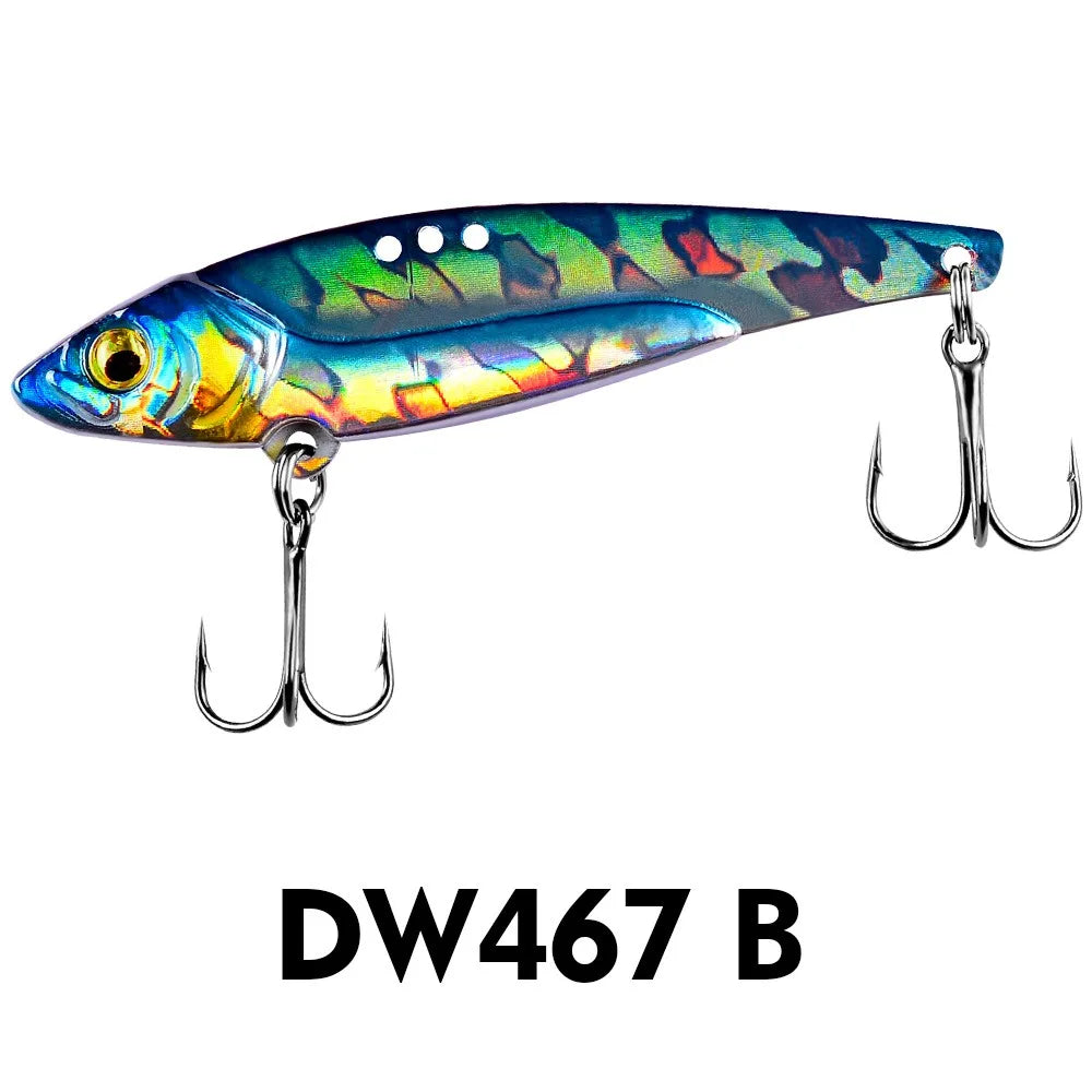 1pc VIB Lure 3D Eyes Pencil 5g 7g 15g 17g 20g Balancer Spoon Spinner Painting Fishing Lure Hard Bait Fishing Tackle Treble Hook