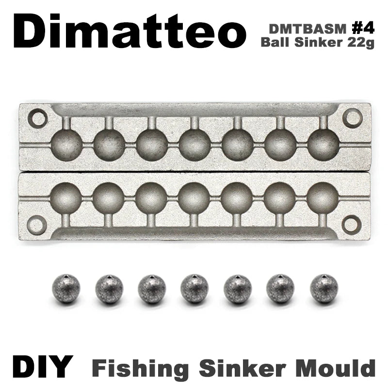Dimatteo DIY Fishing Ball Sinker Mould DMTBASM/#4 Ball Sinker 22g 7 Cavities