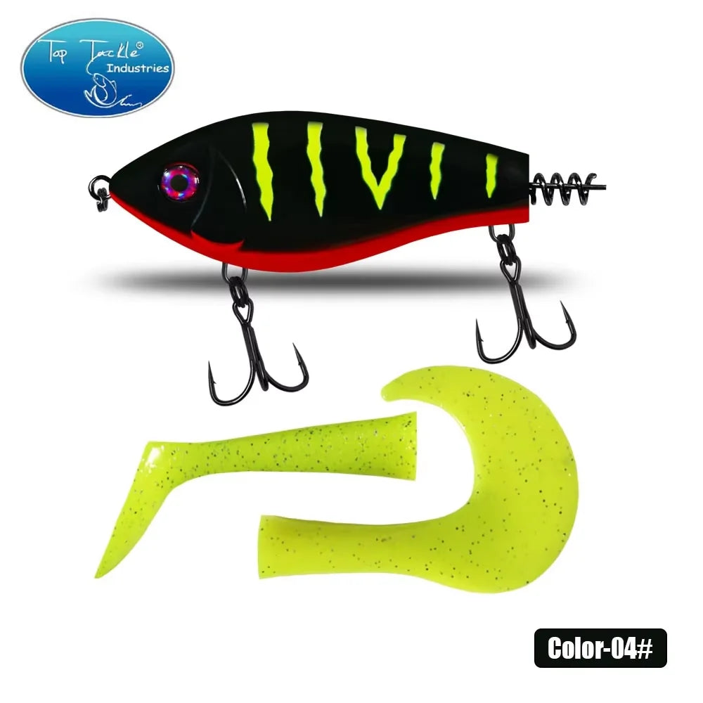 toptackle pike fishinglure hardbait 100mm75g  Jerk Baits Slow Sinking Fishing Lure pike Pesca Bass Musky jerk baits Qulity Hooks