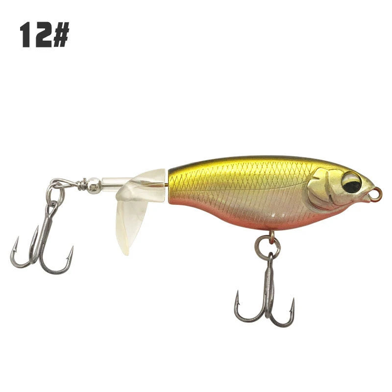 Propeller Fishing Lure 6.5cm/6g 8cm/10g Bionic Hard Bait Fishing Tackle Rotating Tail Fishing Bait Outdoor Fishing Spin Bait